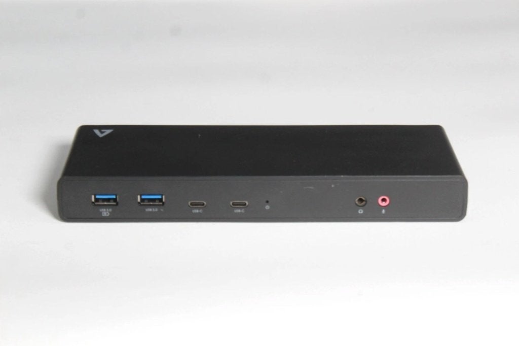V7 Dual Docking Station USB-C UCDDS-1E, Computers en Software, Dockingstations, Ophalen of Verzenden, Gebruikt, Docking station