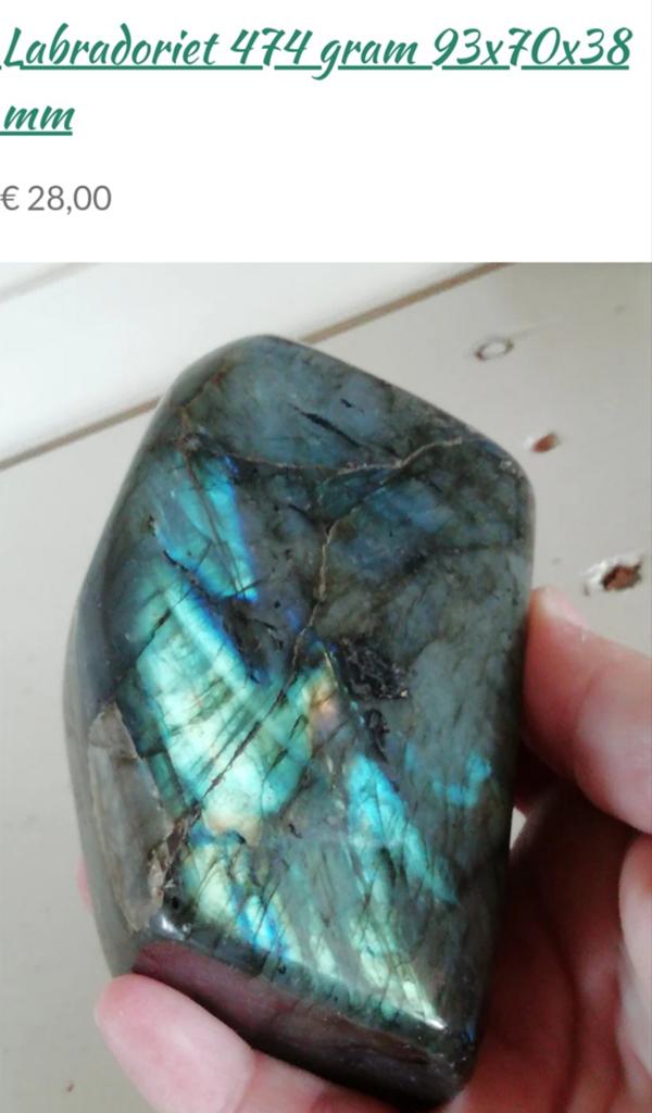 Labradoriet 474 gram 93x70x38 mm, Ophalen of Verzenden, Mineraal