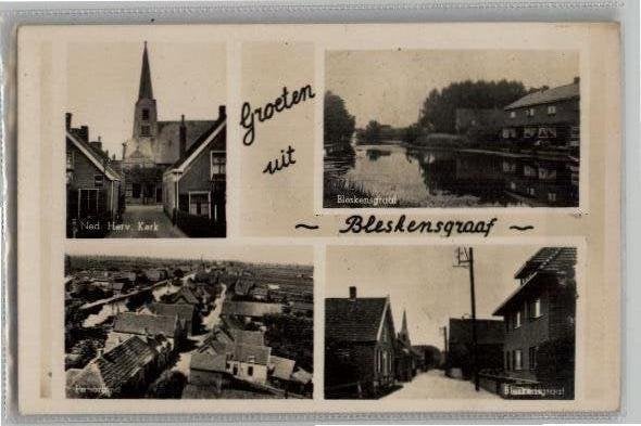 Bleskensgraaf  4 afb, Ophalen of Verzenden, 1920 tot 1940, Ongelopen, Zuid-Holland