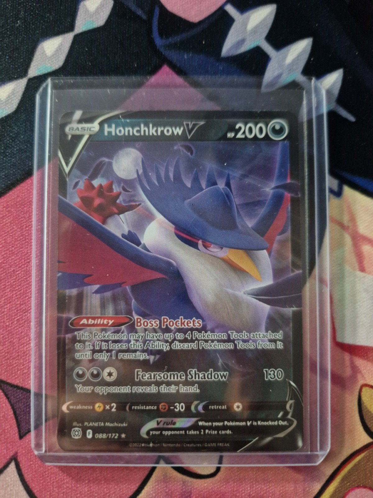 Honchkrow V Pokémon Kaart -  Brilliant stars, Ophalen of Verzenden, Nieuw, Losse kaart