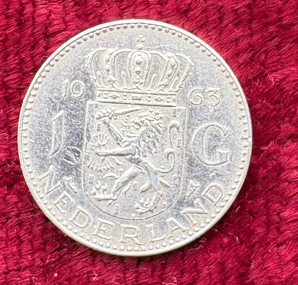 1 Gulden Juliana 1963 Zilveren Munt, 1 gulden, Koningin Juliana, Zilver, Ophalen of Verzenden