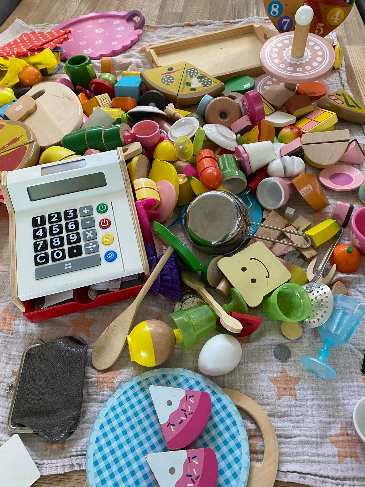 Grote set houten speelgoedkeuken en winkeltje, Kinderen en Baby's, Ophalen, Gebruikt, Jongen of Meisje