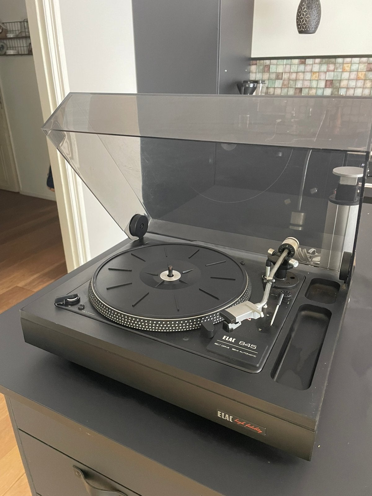 Elac 845 platenspeler, geserviced, Ophalen of Verzenden, Zo goed als nieuw, Overige merken