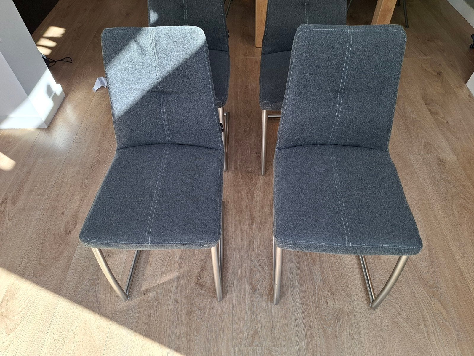 4 eetkamerstoelen van Henders & Hazel, Huis en Inrichting, Stoelen, Ophalen, Gebruikt, Grijs, Stof