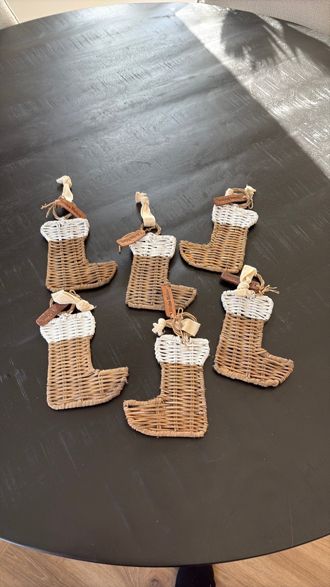 Riviera maison kerst hangers rattan 6 stuks, Ophalen of Verzenden, Zo goed als nieuw