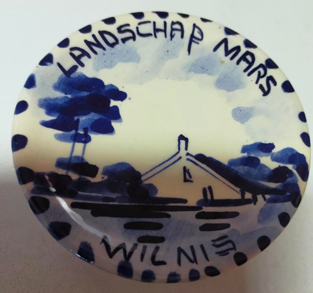 Delfts Blauw sierbordje - Landschap Mars Wilnis, Antiek en Kunst, Antiek | Wandborden en Tegels, Ophalen of Verzenden