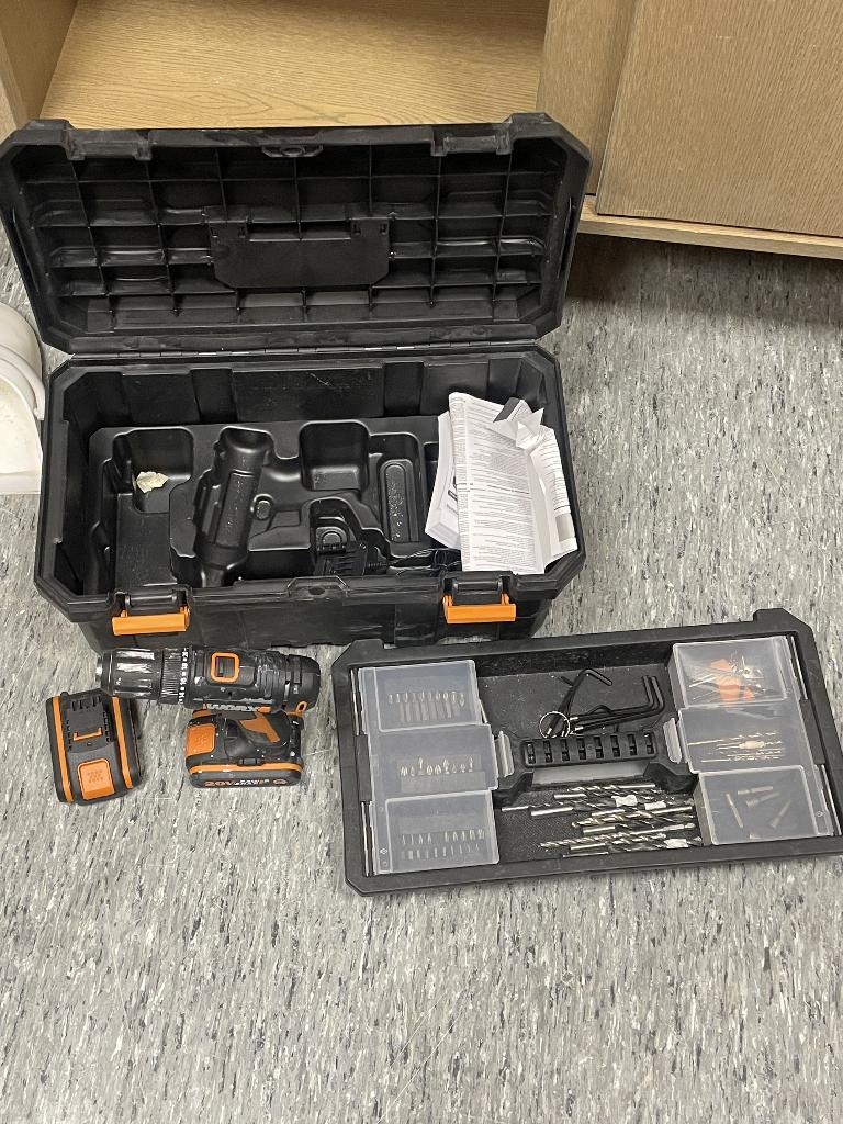 WORX 20V Cordless Drill Set + Case & Accessories, Doe-het-zelf en Verbouw, Gereedschap | Boormachines, Ophalen, Gebruikt, Boor- en Schroefmachine