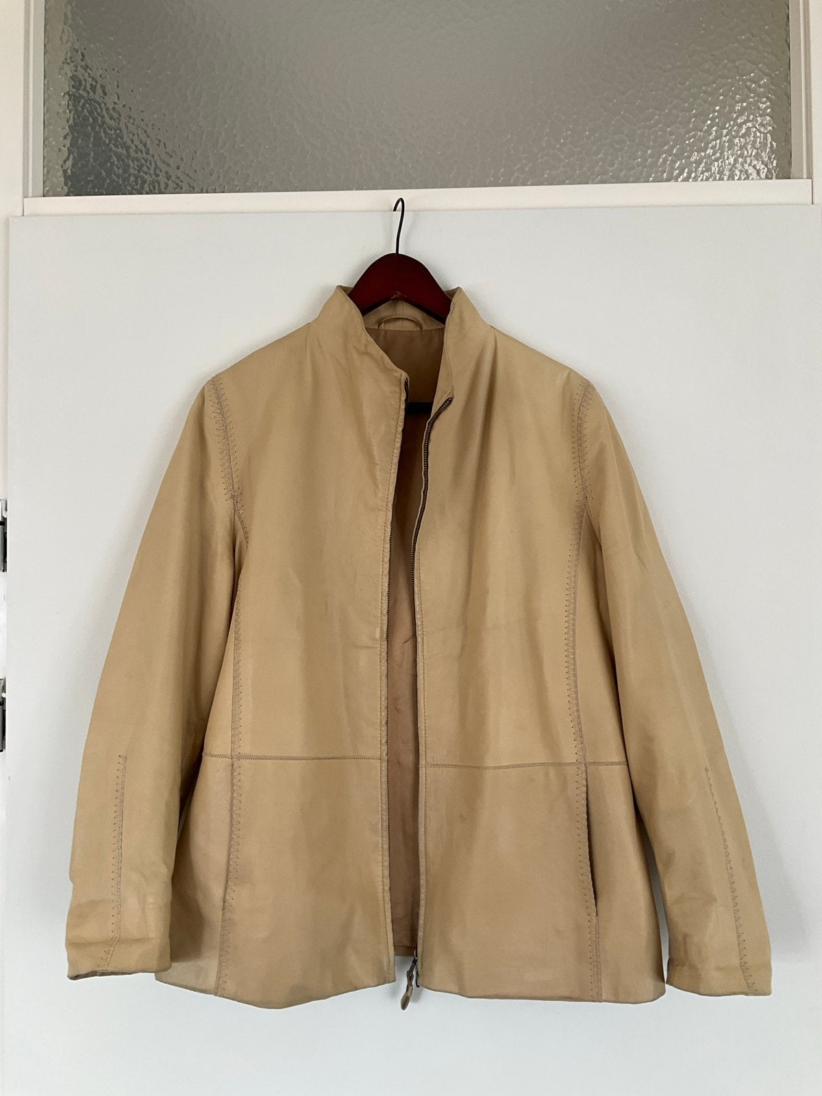 Leren jasje van Inverse, maat 40, Kleding | Dames, Ophalen of Verzenden, Zo goed als nieuw, Maat 38/40 (M), Beige