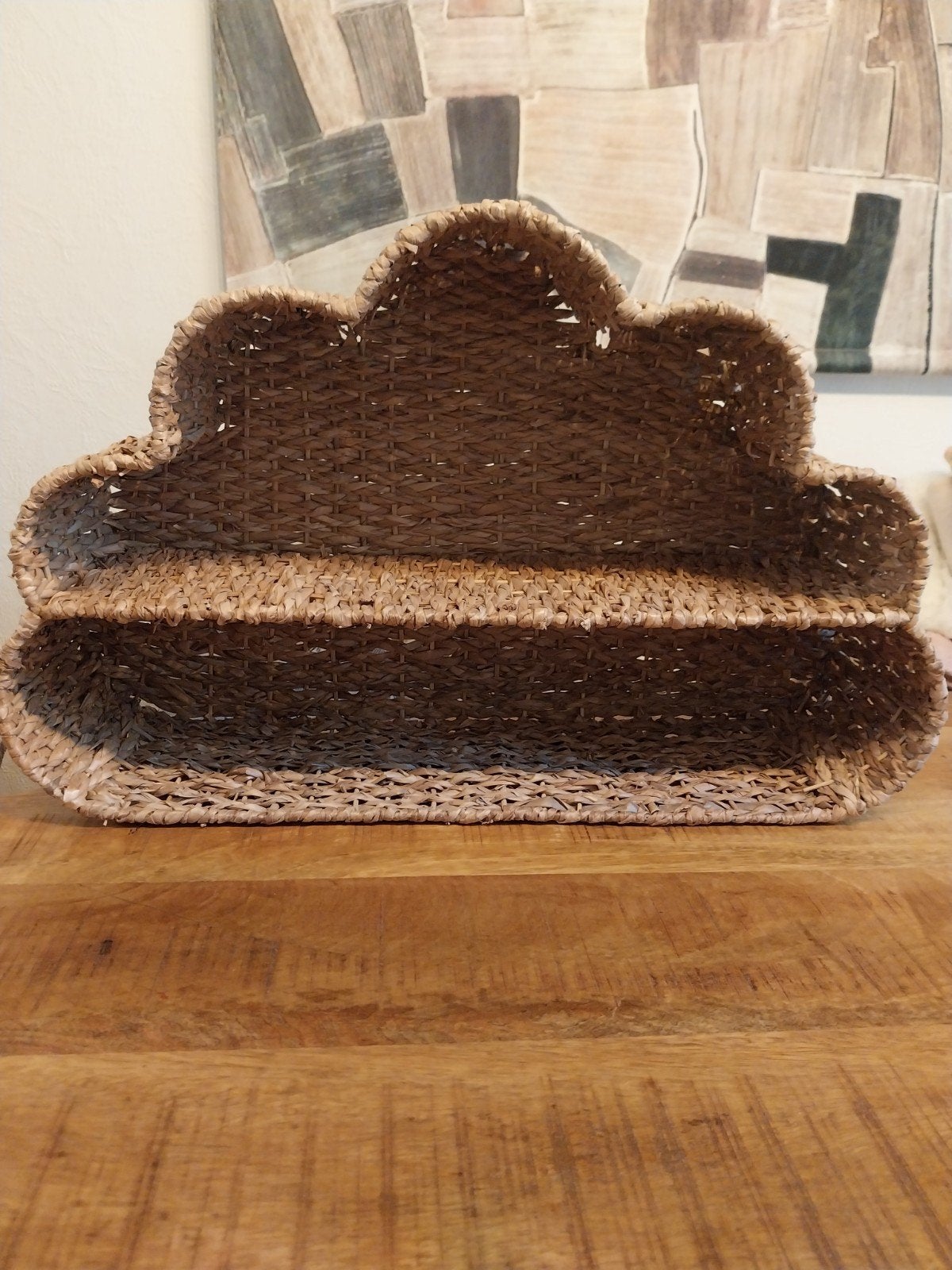 Wandplank rotan vorm van wolk, Ophalen, Zo goed als nieuw