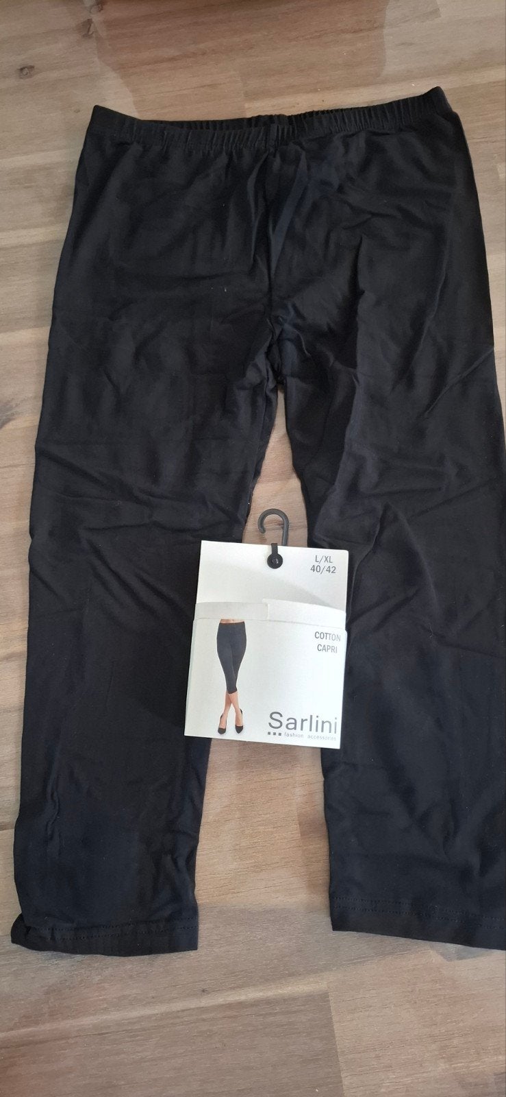 Zwarte Capri Legging Dames - Maat S/M - 95% Katoen, Legging, Zwart, Nieuw, Overige maten