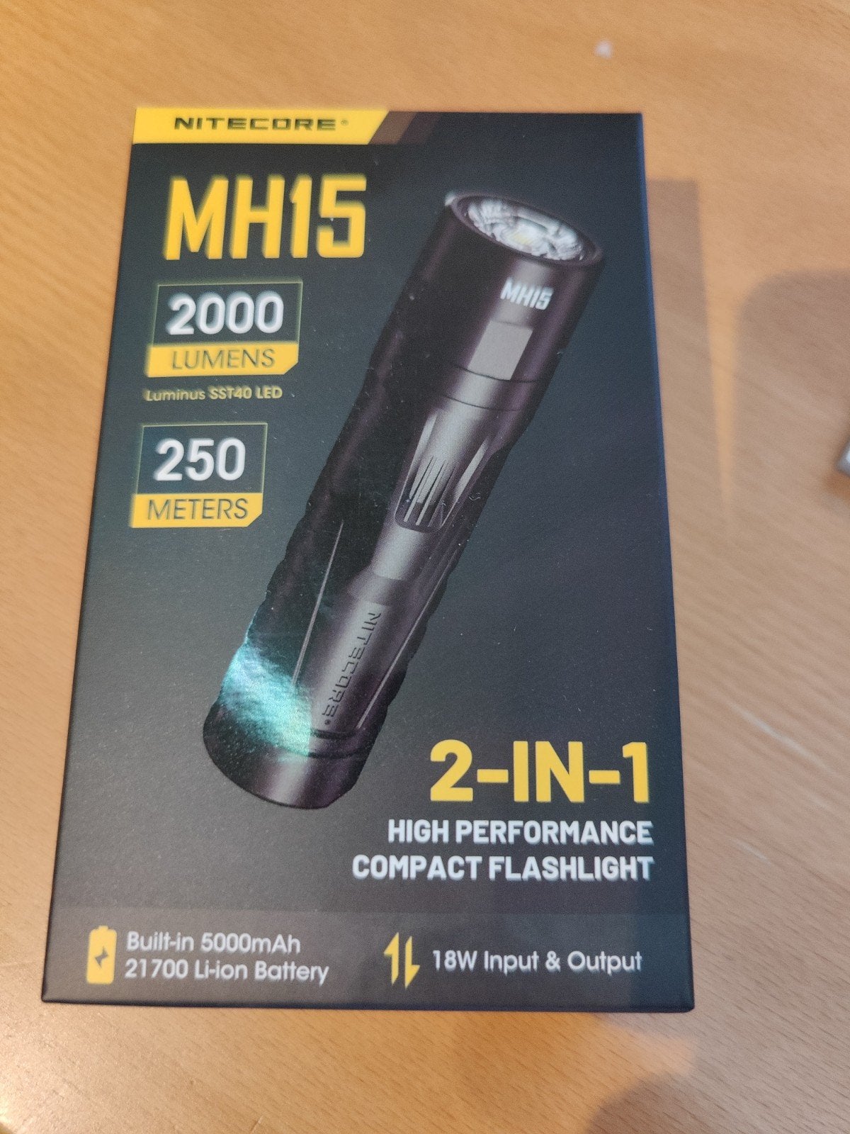 Nitecore MH15 Zaklamp - 2000 Lumen, USB-C Oplaadbaar, Nieuw, Ophalen of Verzenden, Nieuw, Accu