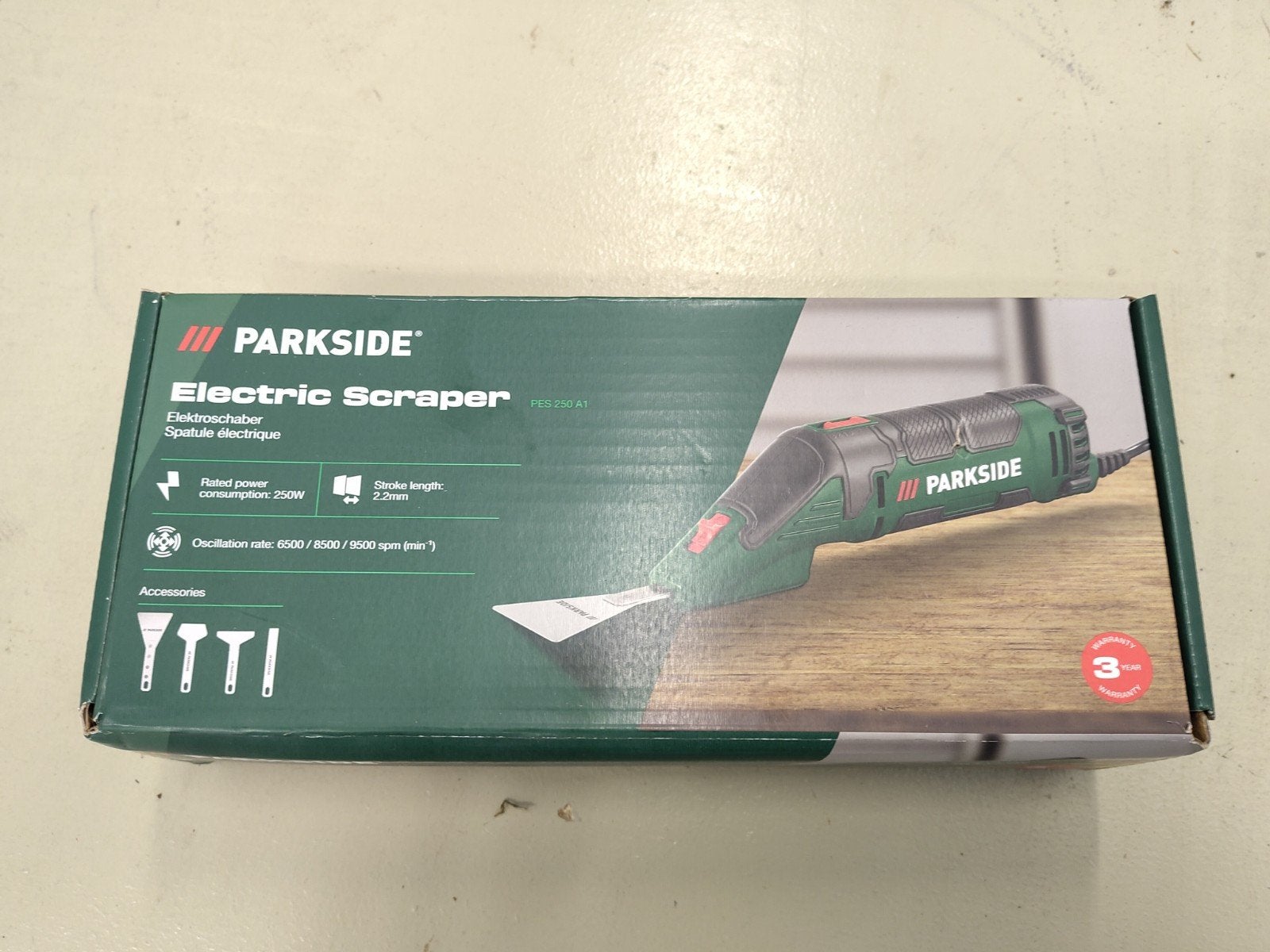 Parkside tapijtschraper met 2,5 jaar garantie en bon, Verzenden, Zo goed als nieuw, Overige typen, Parkside
