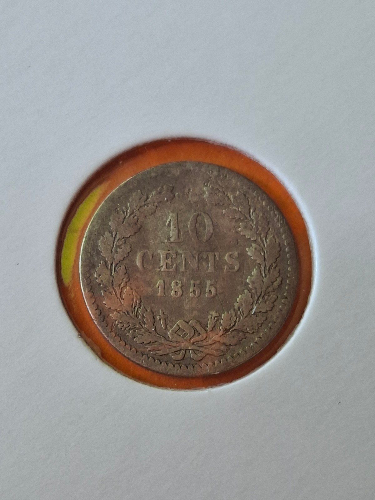10 cent 1855  willem 3, Postzegels en Munten, Ophalen of Verzenden, Koning Willem III, 10 cent