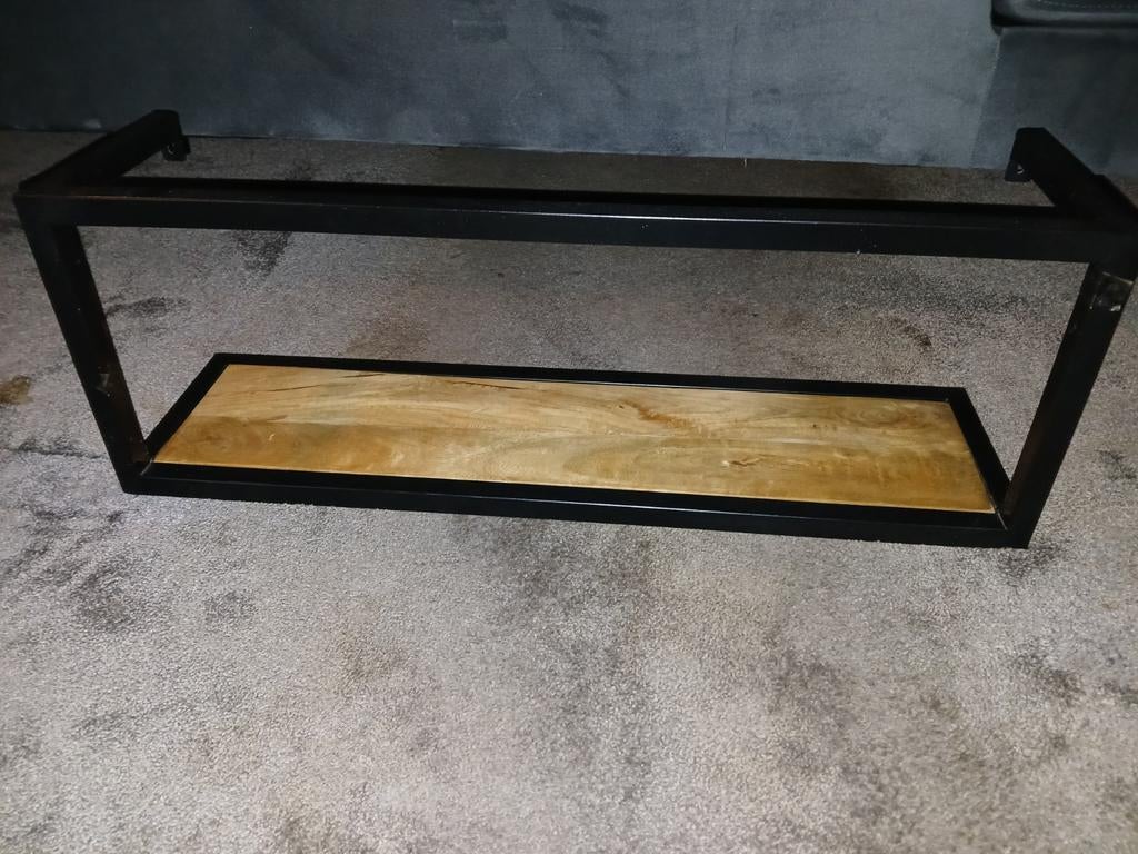 Wandmeubel mango hout, Ophalen, Met plank(en), Zo goed als nieuw, Minder dan 150 cm