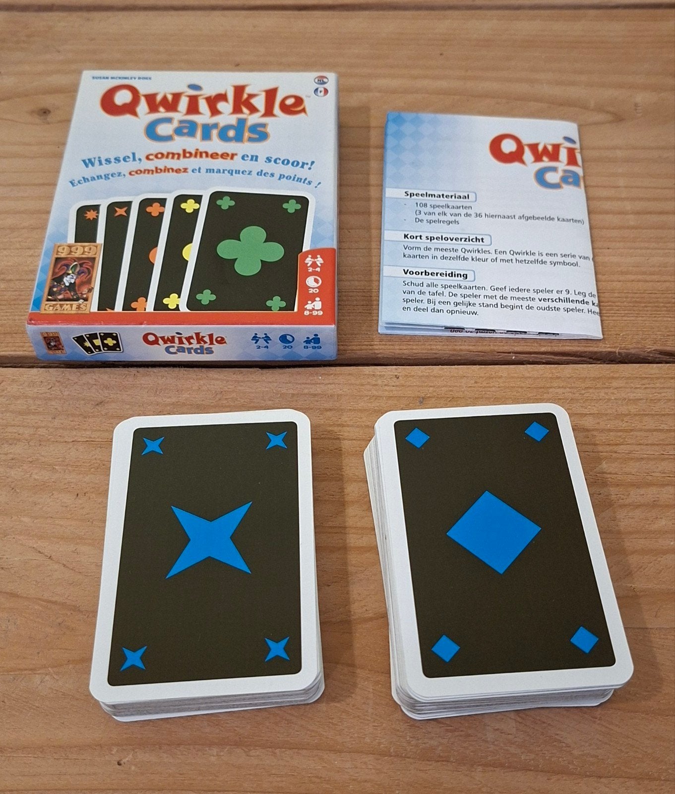 Qwirkle Cards - Kaartspel, Een of twee spelers, Ophalen, Zo goed als nieuw, 999 Games