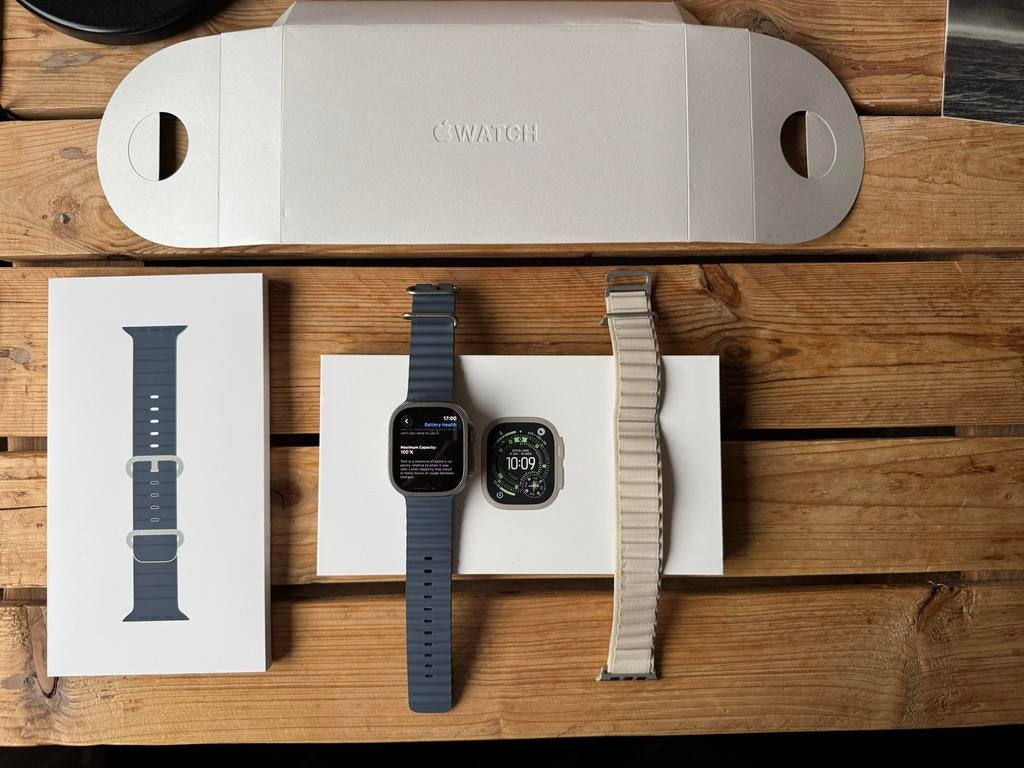 Apple Watch Ultra 3 - Zo goed als nieuw met extra banden, Afstand, IOS, Ophalen of Verzenden, Zo goed als nieuw