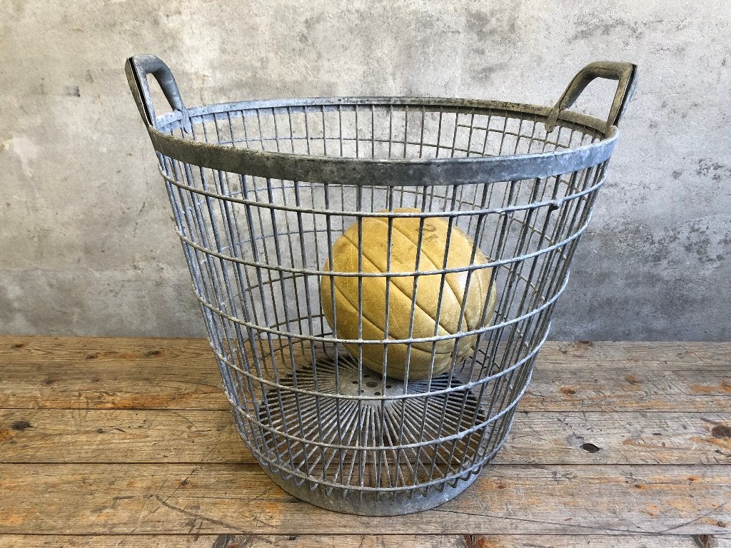 brocante metalen mand met handvatten | vintage aardappelmand, Antiek en Kunst, Ophalen of Verzenden