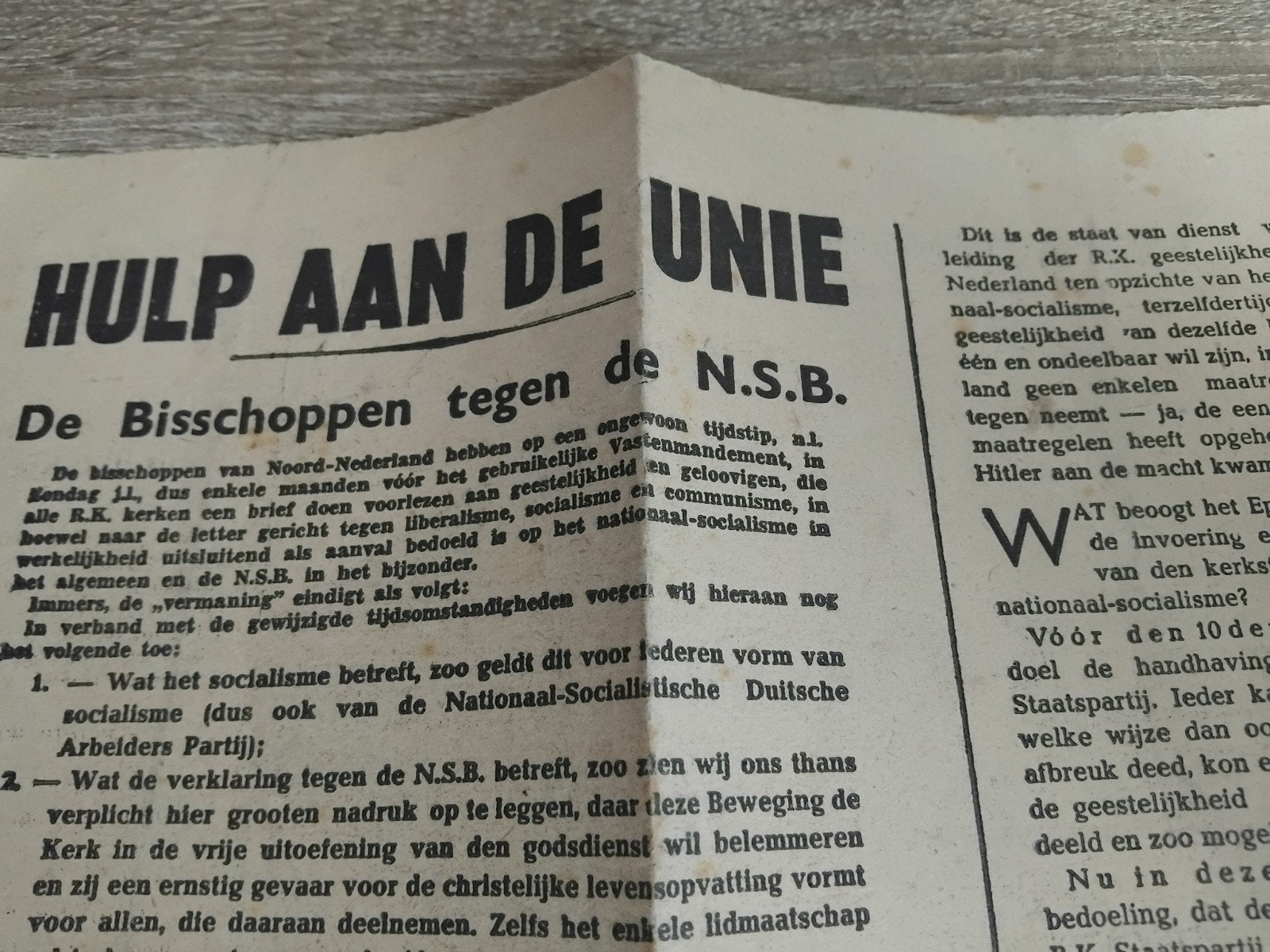 Knipsel: Het Bisschoppelijke Verbod tegen de N.S.B., Ophalen of Verzenden, 1920 tot 1940, Nederland, Knipsel(s)