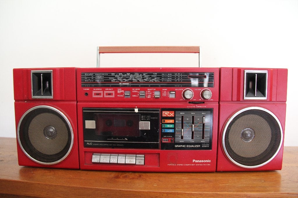 Panasonic draagbare radiocassettespeler 	Vintage, Ophalen, Gebruikt, Radio