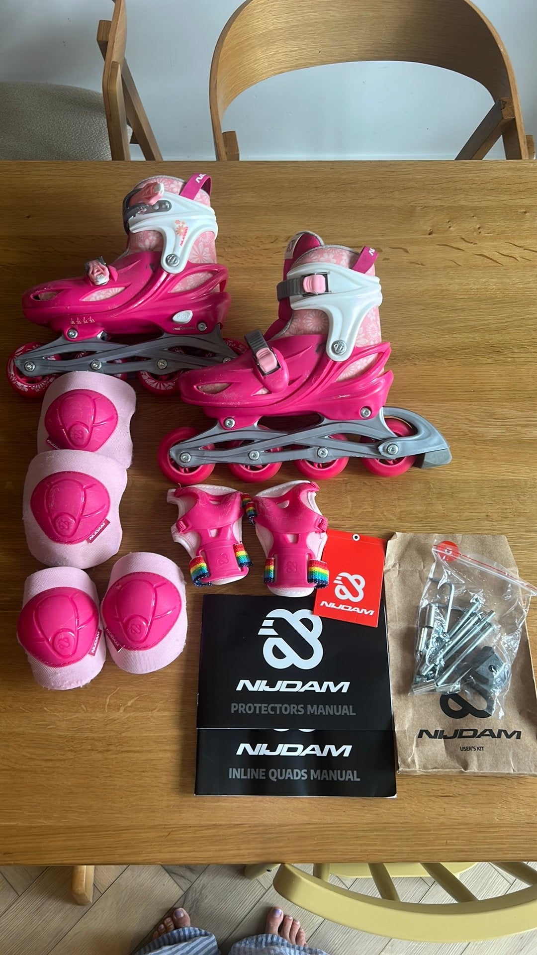 Nijdam 3-in-1 Inline Skates / skeelers 33-36 met beschermers, Overige merken, Verstelbaar, Kinderen, Ophalen of Verzenden