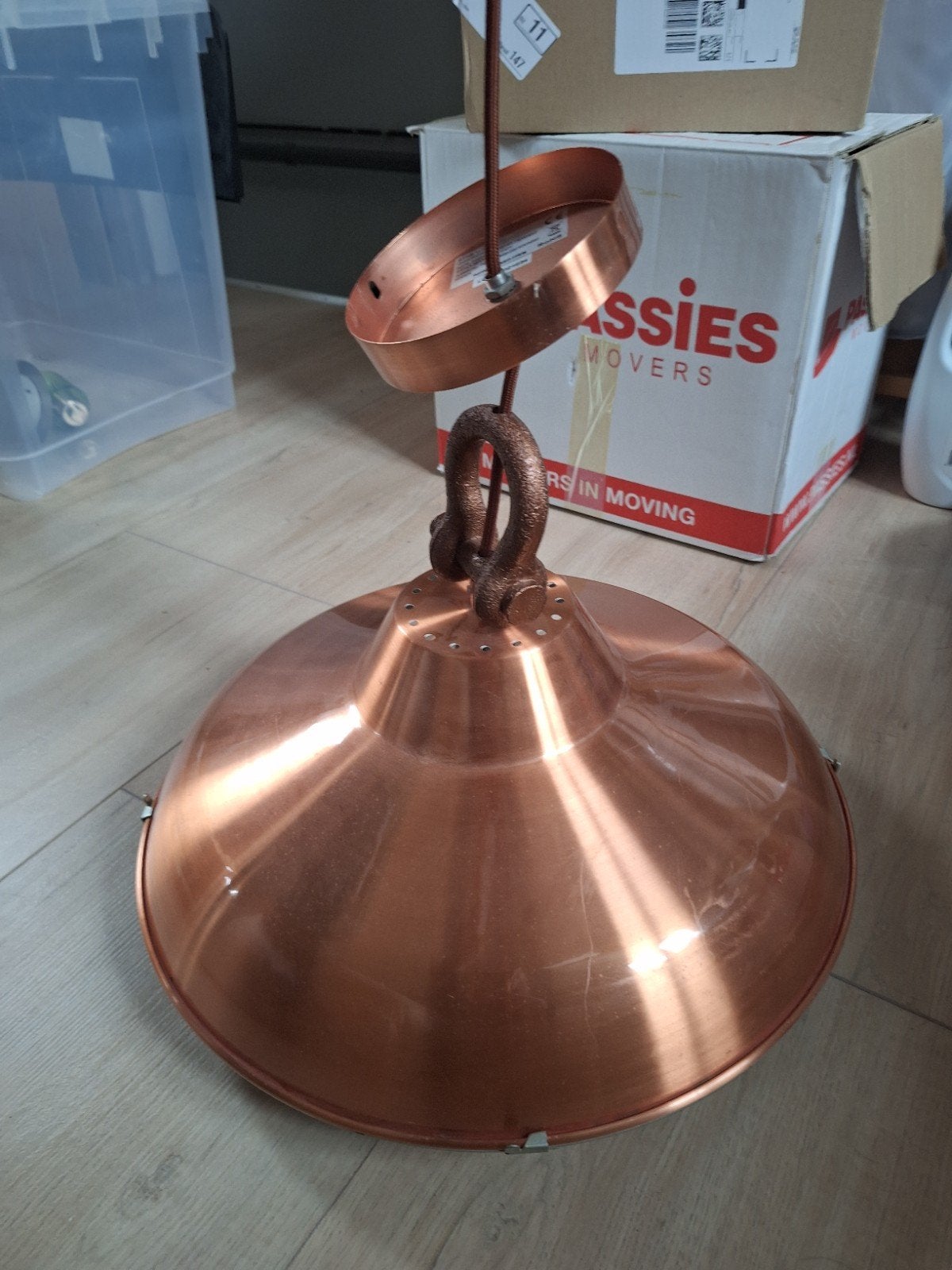 Koperen Industriële Hanglamp - Vintage Stijl, Ophalen, Gebruikt, Metaal, Industrieel, Vintage