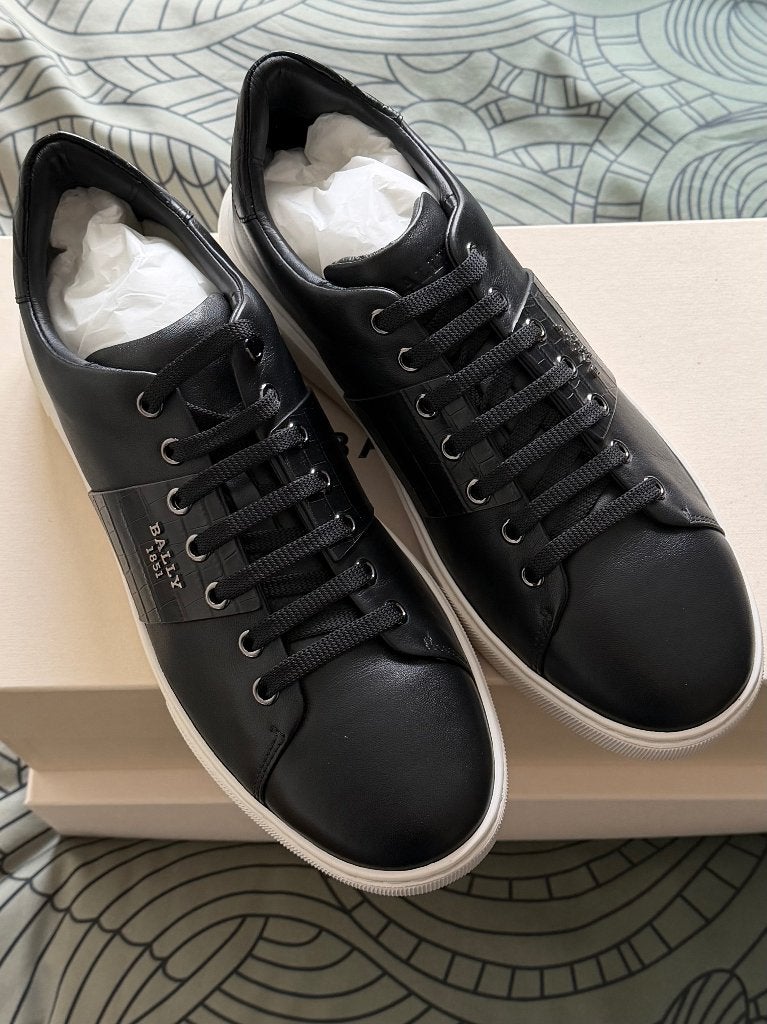 Bally Sneakers zwart leer maat 42,5, Kleding | Heren, Schoenen, Ophalen, Bally, Zwart, Nieuw