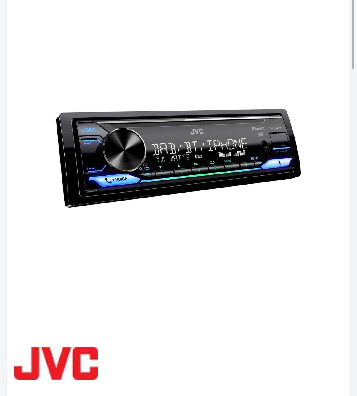 JVC KD-X482DBT, Ophalen of Verzenden, Zo goed als nieuw