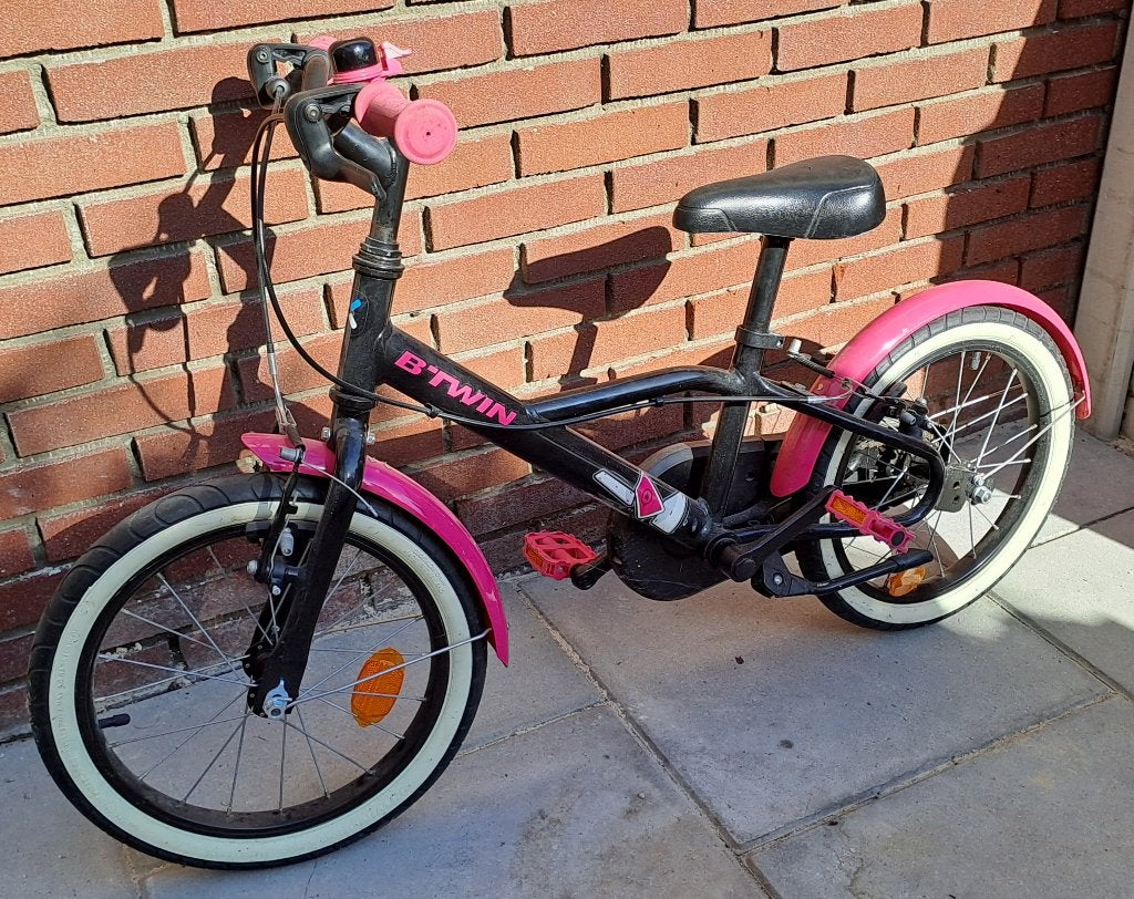 Kinderfiets, 16 inch BTWin, Fietsen en Brommers, Fietsen | Kinderfietsjes, Ophalen, Zijwieltjes, Velgrem, BTWIN
