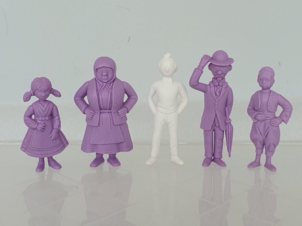 Lot van 5 Kuifje Tintin figuren (Esso, Belvision) (6), Ophalen of Verzenden, Kuifje, Gebruikt, Beeldje of Figuurtje