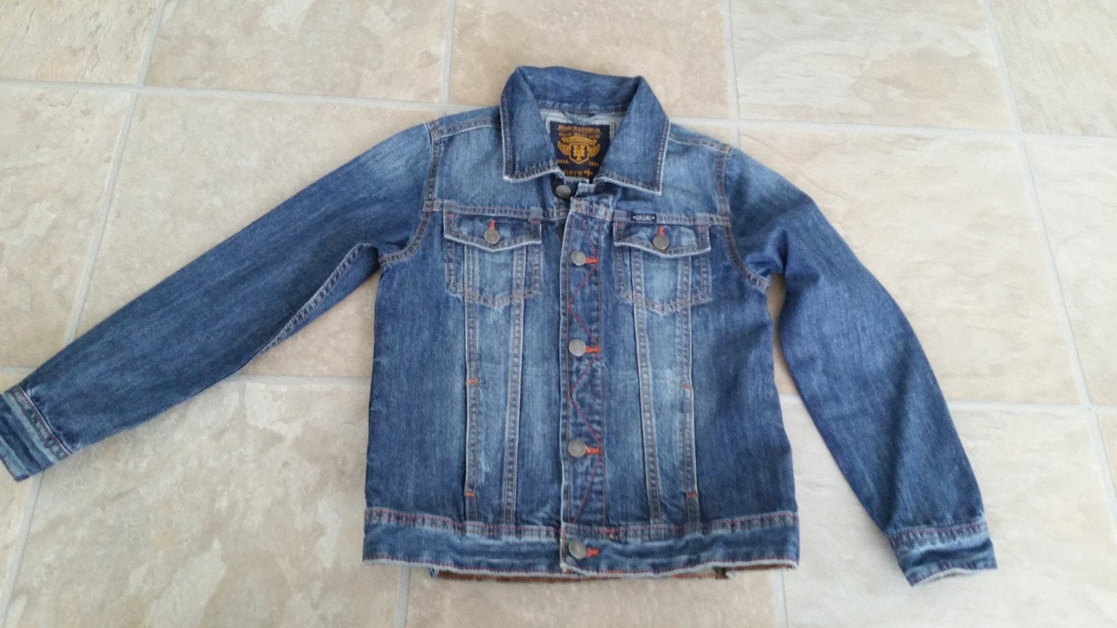 Stoere spijkerjas voor jongens - Maat 140, Kinderen en Baby's, Here+There, Ophalen of Verzenden, Zo goed als nieuw, Jongen