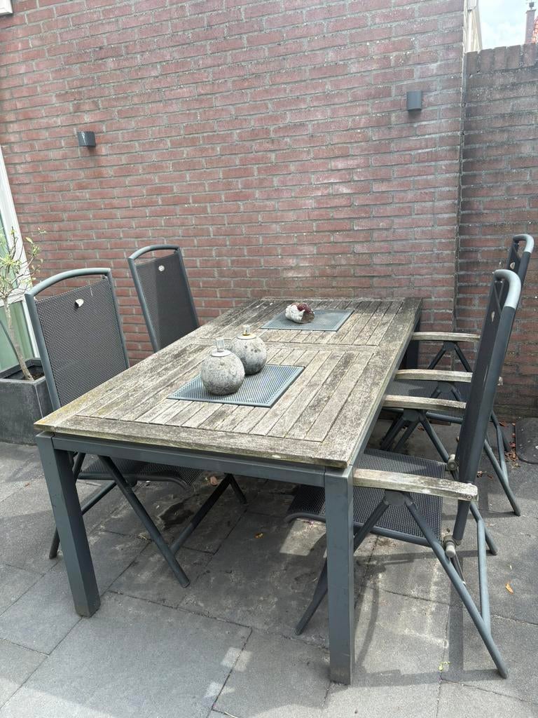 Hartman tafel en stoelen, Tuin en Terras, Ophalen, Gebruikt, Tuinset, Eettafel
