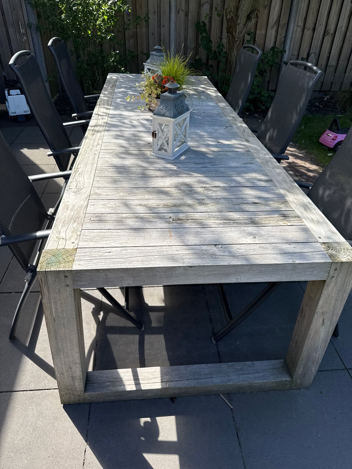 Max & Luuk massief houten tuintafel 300x100x76 cm, Tuin en Terras, Ophalen, Gebruikt, Rechthoekig, Hout