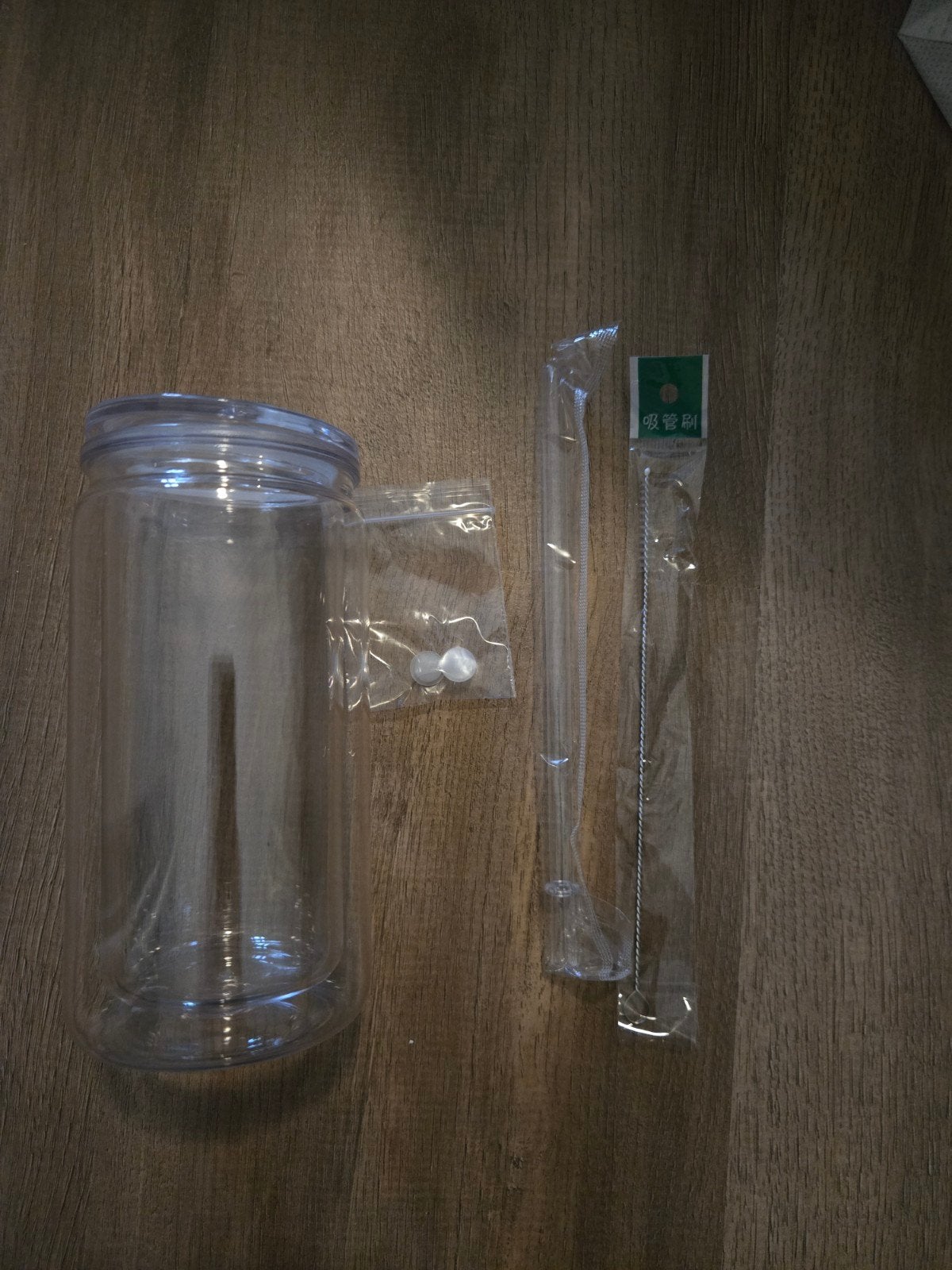 dubbelwandige tumbler bekers met rietje 5x, Ophalen of Verzenden