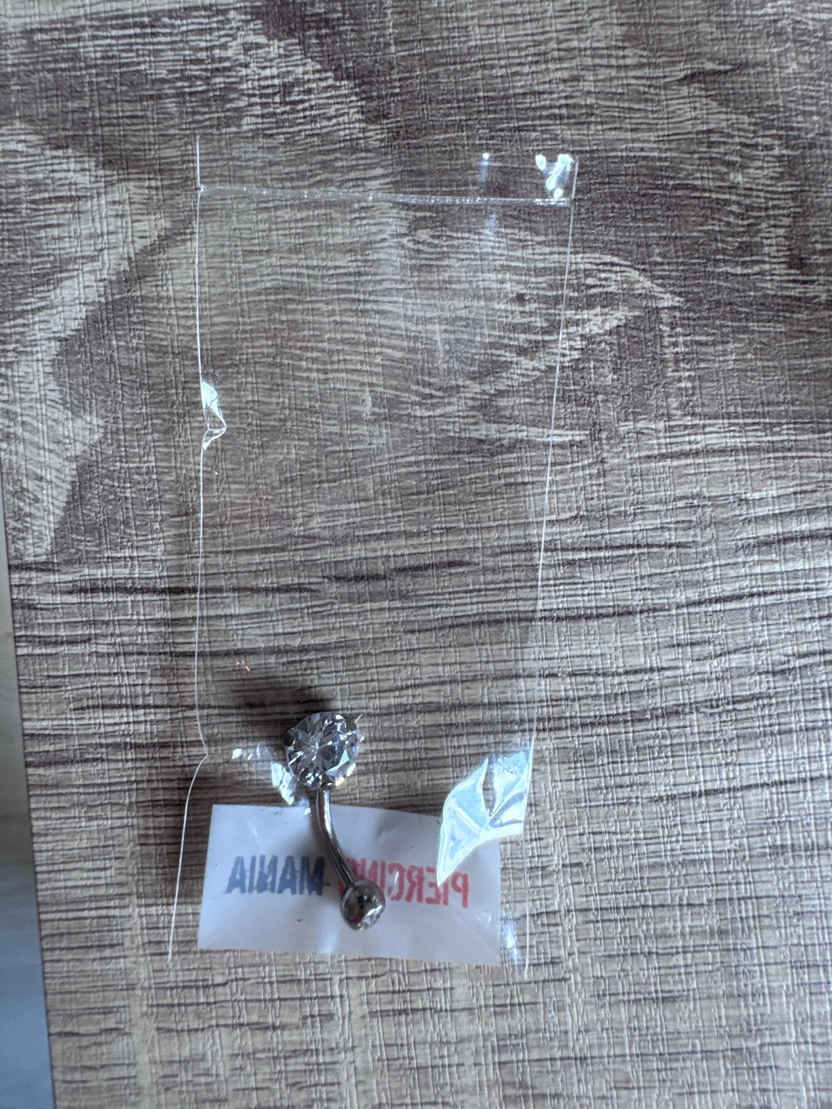 Nieuwe navelpiercing met strass steentje, Navelpiercing, Staal, Nieuw, Ophalen of Verzenden
