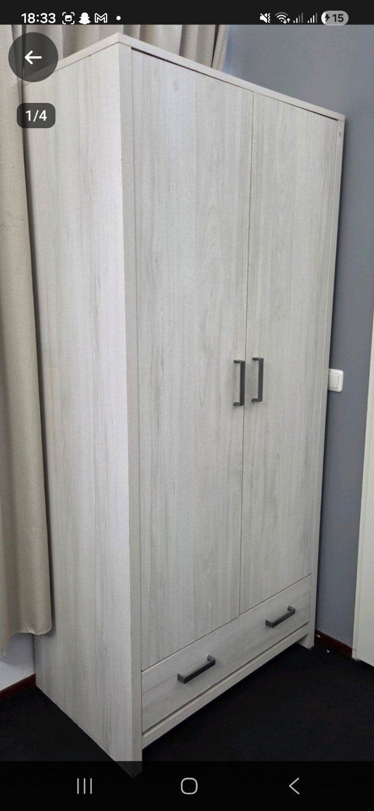 Kledingkast Leenbakker - 90x192x55 cm met hang- en legruimte, Huis en Inrichting, Gebruikt, Met lade(s), 150 tot 200 cm, 50 tot 75 cm