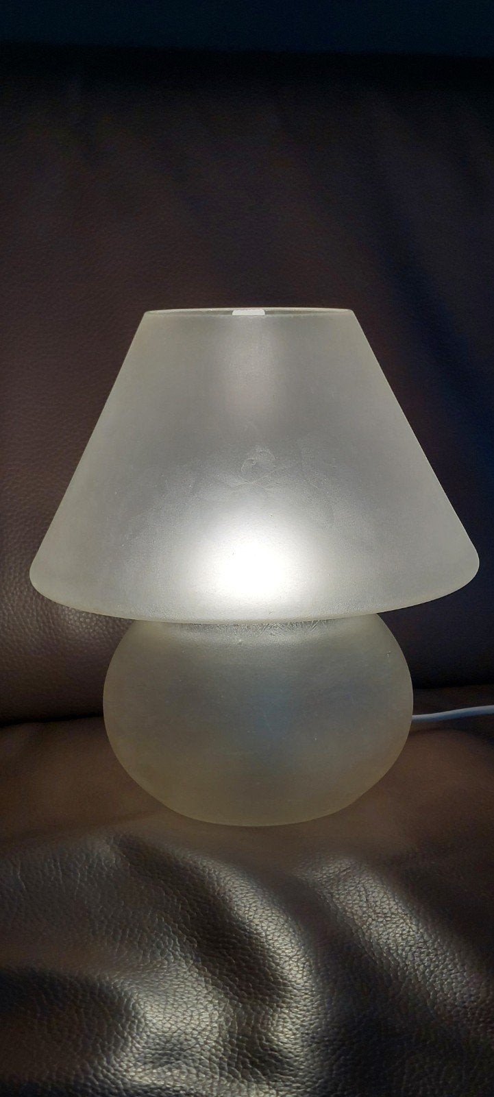 Vintage mushroom frosted glas lamp, Ophalen of Verzenden, Gebruikt, Glas, Minder dan 50 cm