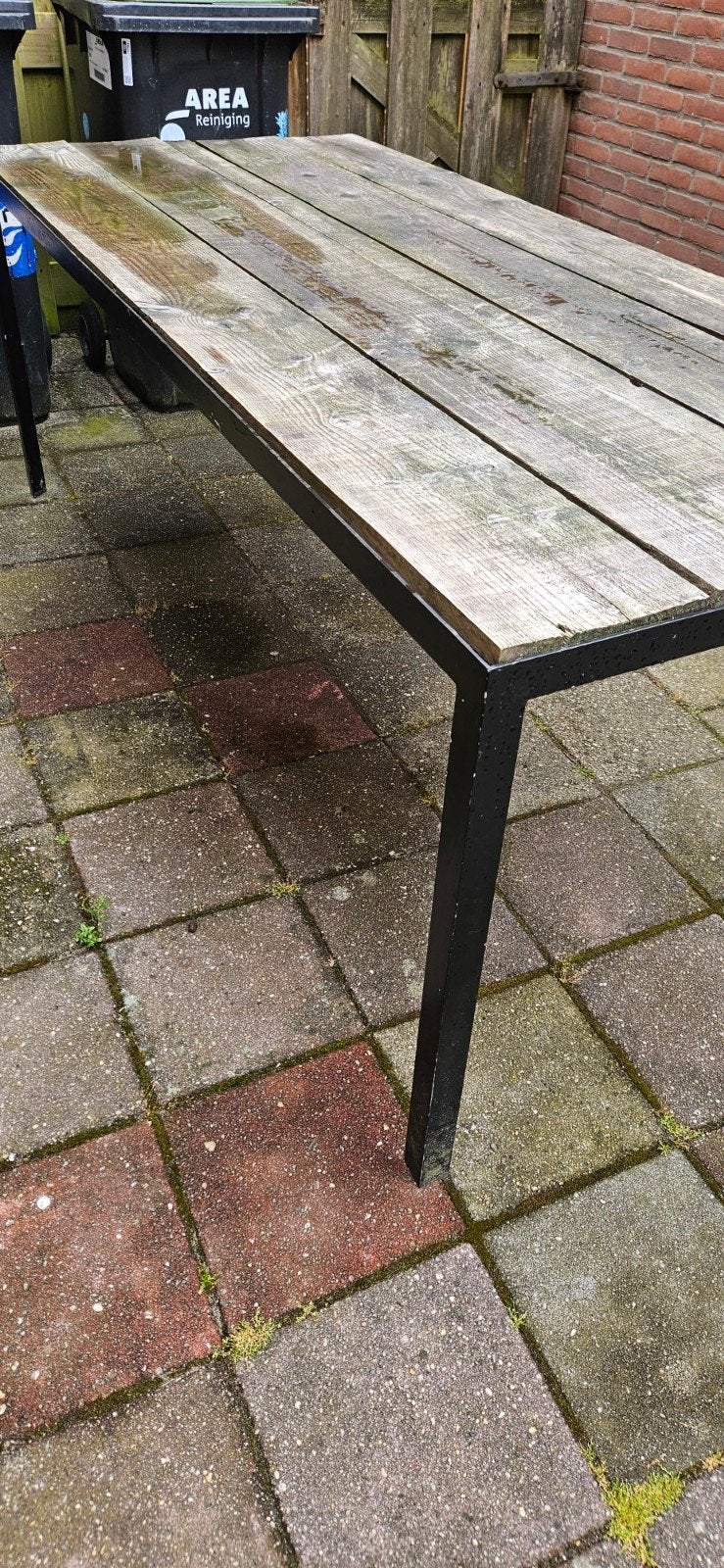 Gratis tuintafel 210x90 cm, Ophalen, Gebruikt, Rechthoekig, Hout