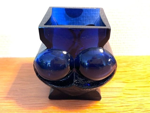Lars Hellsten  Skruf Zweden Blauwe vaas,, Ophalen of Verzenden