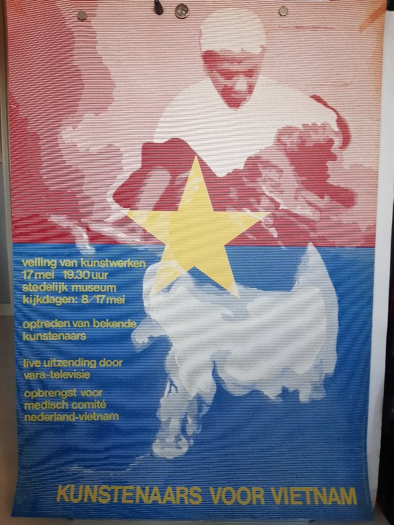 Originele Poster Stedelijk Museum Kunstenaars voor Vietnam, Verzenden, A1 t/m A3, Film en Tv, Rechthoekig Staand