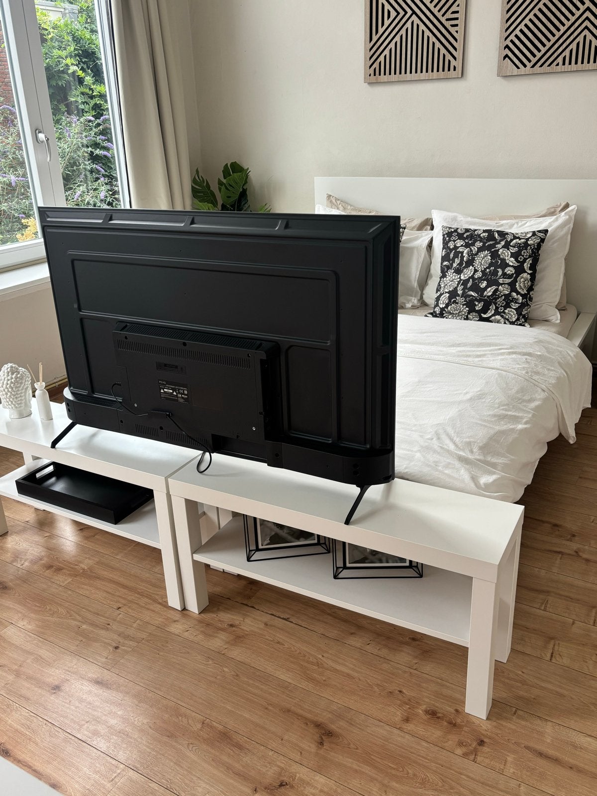 Set van 2 witte tv-meubels- Ikea, Ophalen, Overige materialen, Gebruikt, 50 tot 100 cm