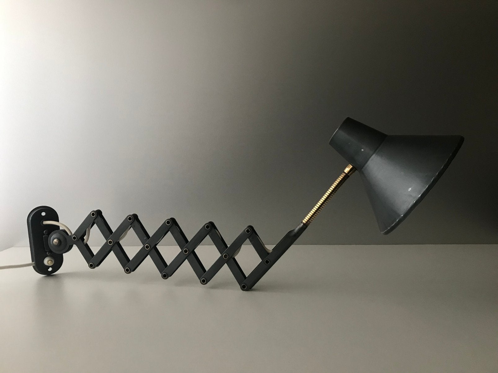 Hala Zeist scissor lamp 70s silence of the lamps, Gebruikt, Verstelbaar, Metaal, Wandlamp