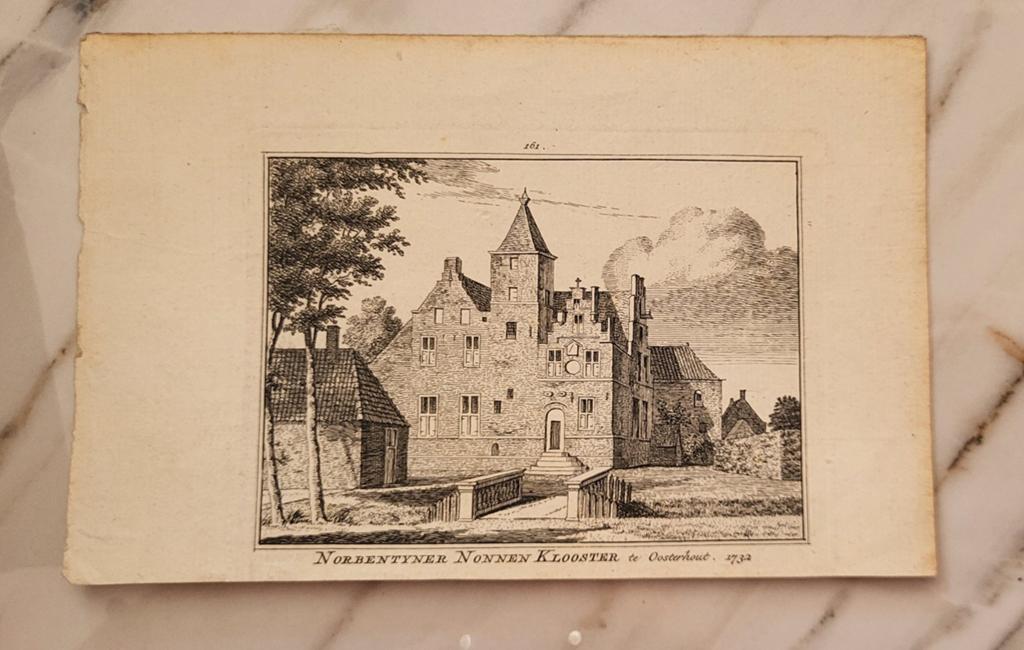 Antieke Kopergravure Oosterhout - Norbentyner Nonnen Klooste, Verzenden