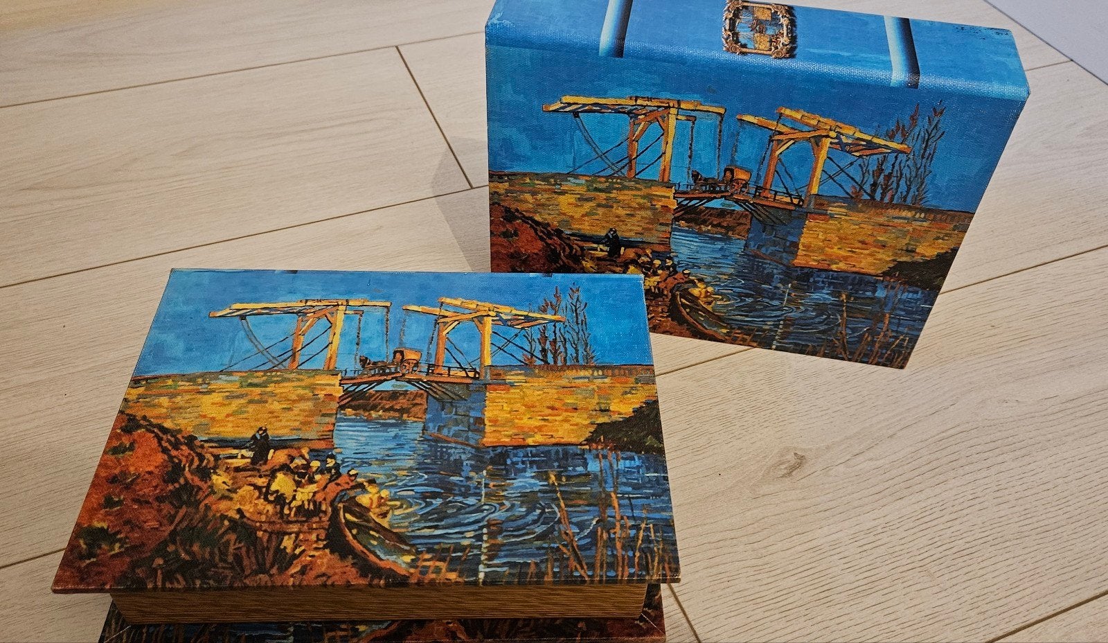 Decoratieve opbergdozen in boekvorm - Van Gogh stijl, Ophalen of Verzenden, 50 tot 100 cm, Minder dan 50 cm