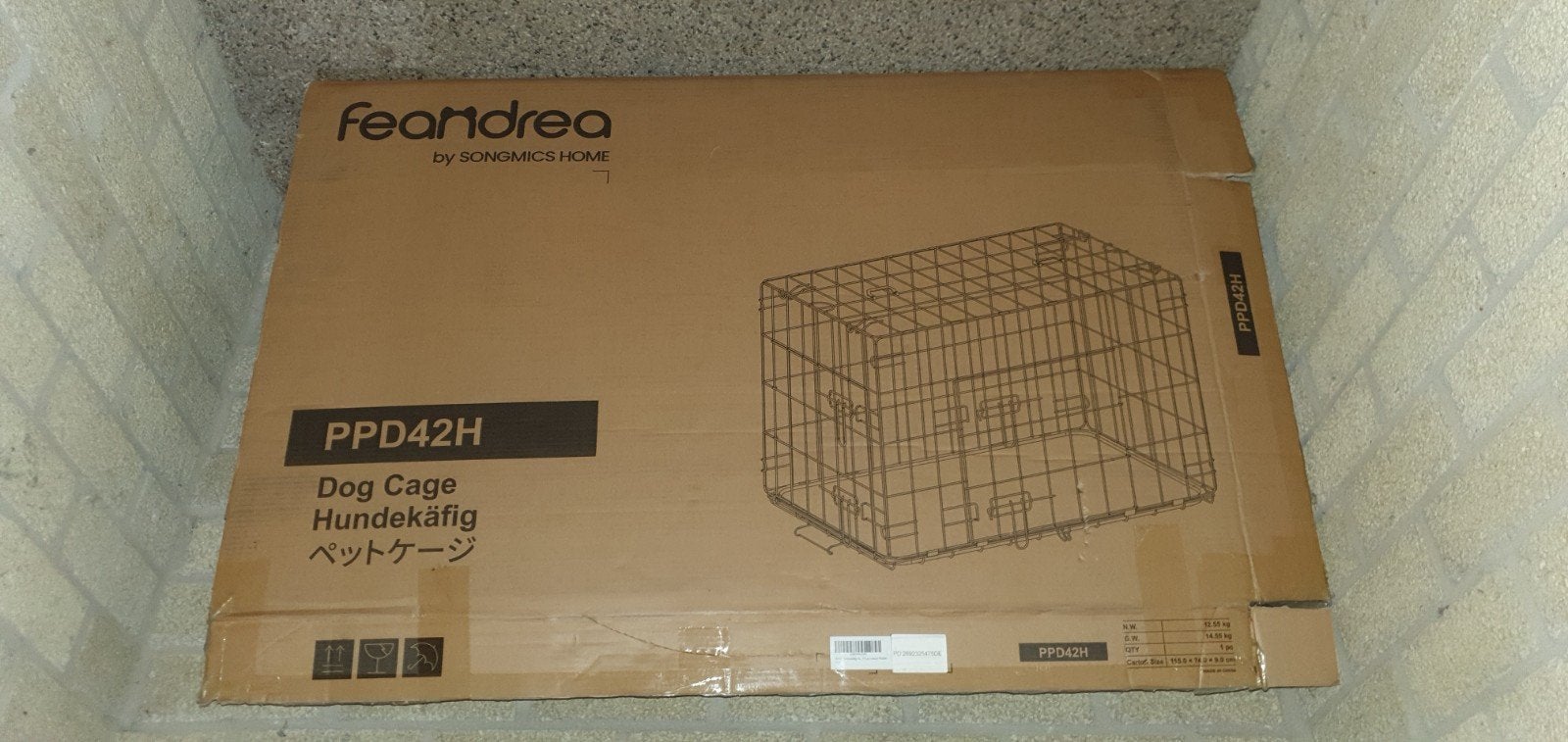 Feandrea Hondenkooi Zwart 107x70x77.5 cm, Ophalen