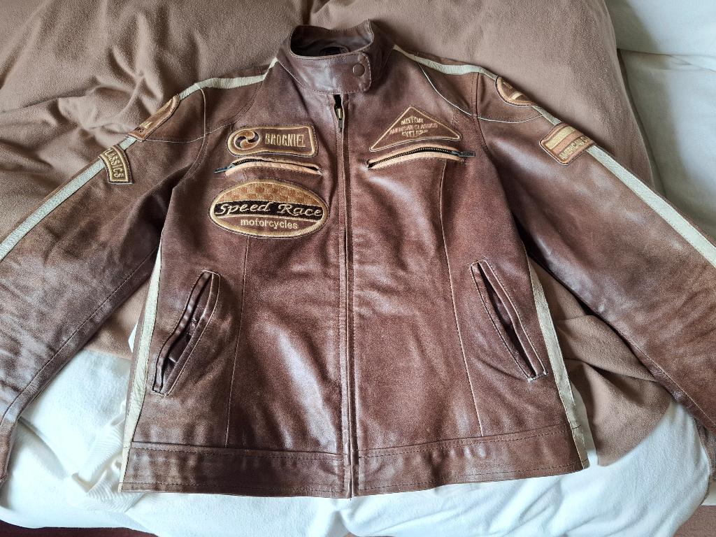 leren jas, Kleding | Dames, Jasjes, Kostuums en Pakken, Bruin, Zo goed als nieuw, Jasje, Ophalen