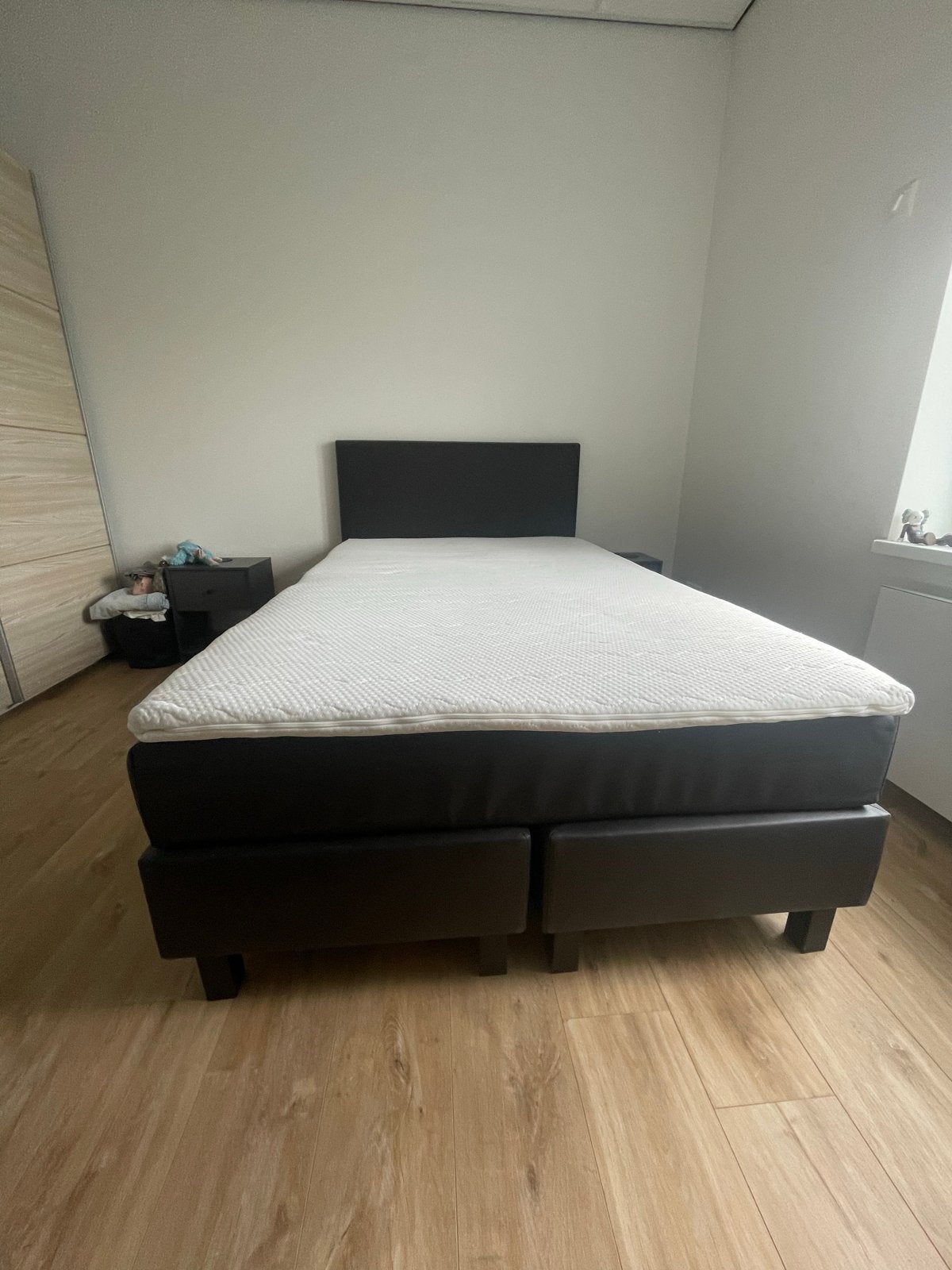 Boxspring Luca 120x200 cm met matras en topper, Ophalen, Gebruikt, Zwart, Twijfelaar