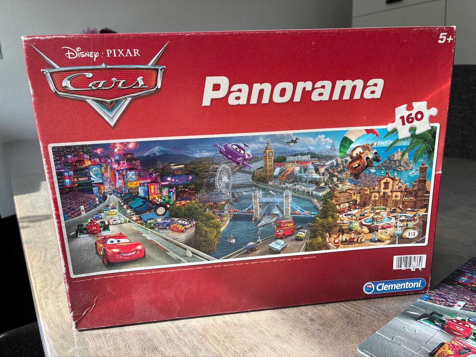 Disney Pixar Cars Panorama Legpuzzel 160 stukjes Clementoni, Ophalen of Verzenden, Meer dan 50 stukjes, Gebruikt, 6 jaar of ouder