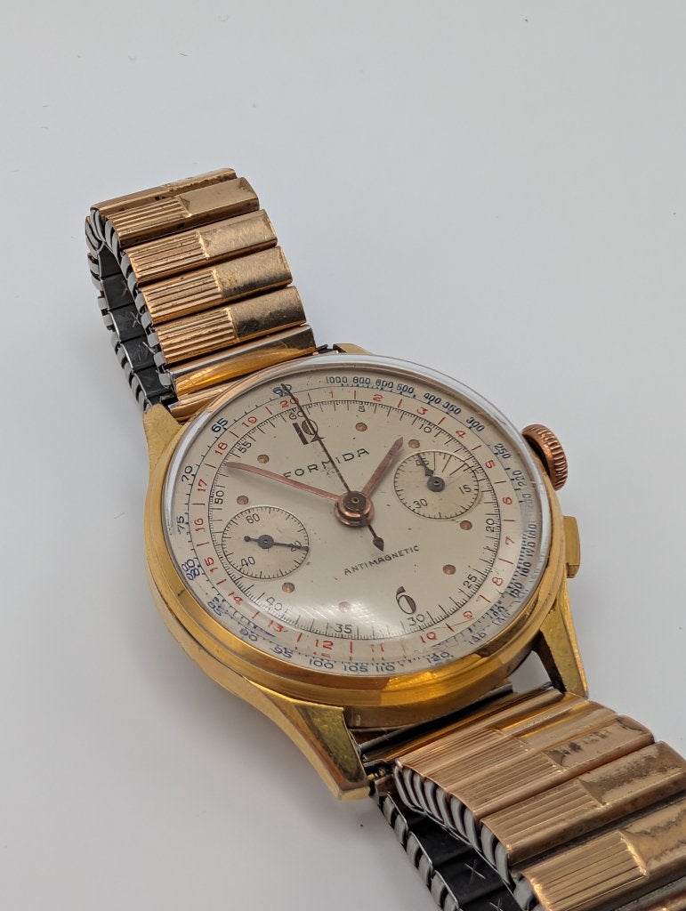 Vintage Formida Chronograaf - Mechanisch Handopwinder -, Kleding | Heren, Overige Herenkleding, Zo goed als nieuw, Ophalen of Verzenden