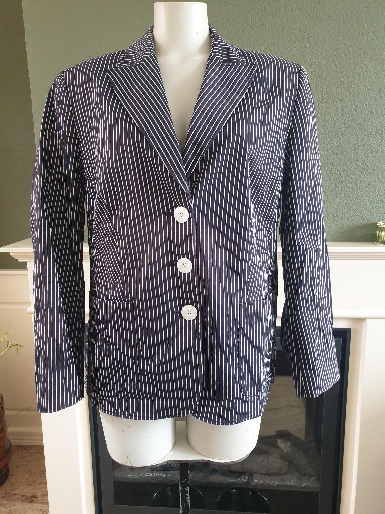 Gerry Weber zwart zeer d blauw wit jas colbert 42, Maat 42/44 (L), Zo goed als nieuw, Jasje, Gerry weber