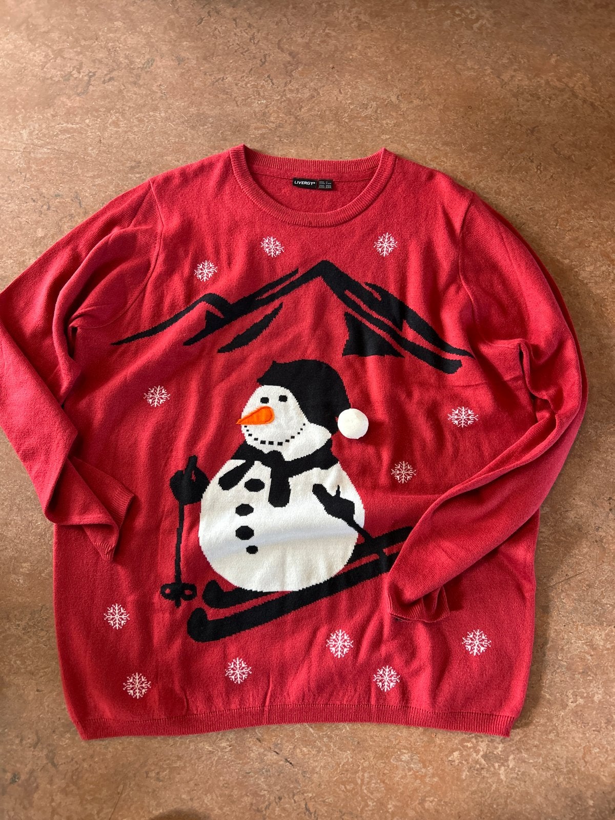 Kersttrui met sneeuwpop - LIVERGY - Maat XL, Ophalen of Verzenden, Zo goed als nieuw, Maat 46/48 (XL) of groter, Rood